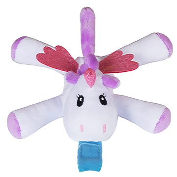 Eenbei 依恩貝 安撫玩偶 附矽膠奶嘴掛環 + 防掉夾  5cm  獨角獸  1個  獨角獸 多色