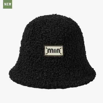 現貨+預購 毛帽漁夫帽-羊羔毛簡約布標保暖顯臉小女帽子6色74ig28【獨家進口】【米蘭精品】