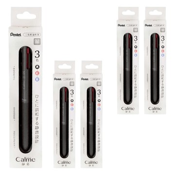 Pentel 飛龍文具 ENERGEL Calme 三色筆-藍桿 0.5mm XBLC35C  黑色 + 紅色 + 藍色  1盒