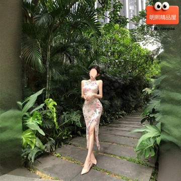 【國風絕美】新中式旗袍 連衣裙 旗袍裙 長裙 包臀裙 收腰顯瘦 白玉瓷肌 高開叉設計 夏季宴會 日常穿搭