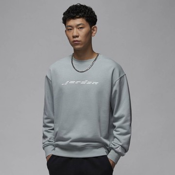 NIKE 耐吉 男長袖上衣-灰色 AS M J FLC CREW DR GCEL-HQ4889041