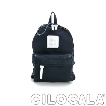 【CILOCALA】亮彩尼龍防潑水後背包-深藍色(小)