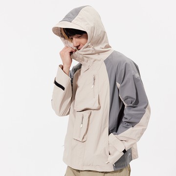 Ohsunny 中性連帽工裝夾克戶外防水情侶防曬服 UPF50+