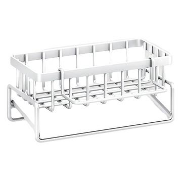 免倒水海綿收納瀝水架 碳鋼材質 23x9x10cm  白色  1個