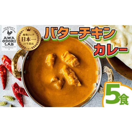 ふるさと納税 徳島県 海陽町 阿波尾鶏 バターチキンカレー  5人前 180g×5パック 国産 鶏肉 地鶏 あわおどり むね肉 カレー