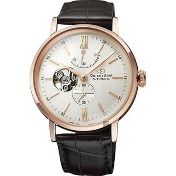ORIENT STAR 東方之星 OPEN HEART系列機械錶 開學購物季 送禮首選-玫瑰金框/40mm