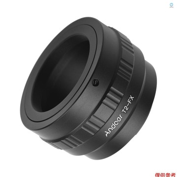 鏡頭適配器 Andoer T2-FX 金屬鏡頭卡口適配器環 T/T2 卡口鏡頭適配器更換,適用於 Fujifilm X-
