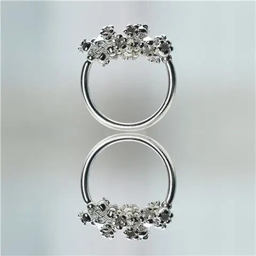 日韓藝術設計手工鍍s925銀時尚文藝可愛小清新佛鈴花戒指銀飾女式