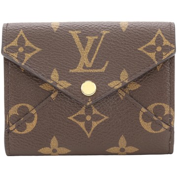 Louis Vuitton LV路易威登 M81665 Celeste 老花帆布信封式三折短夾(咖啡色)