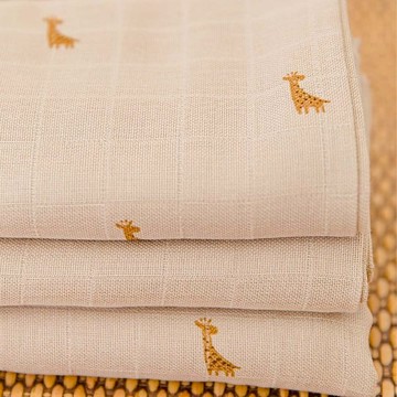 Gloop 有機棉紗布巾三件組/ 貝比長頸鹿