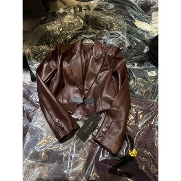 2025秋季短款安可拉紅皮衣外套女高級感小眾修身顯瘦蛋白皮夾克潮