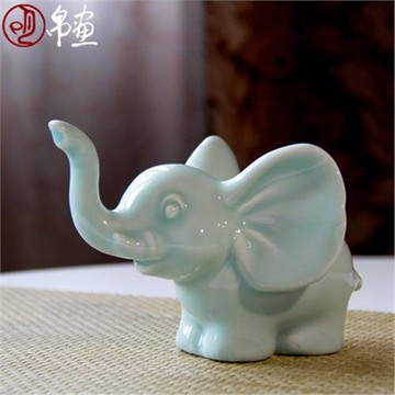 客廳陶瓷大象工藝品擺件小件景德鎮茶寵茶室可愛創意家居裝飾
