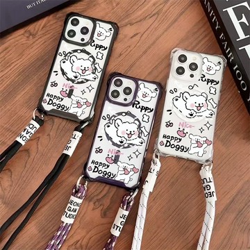 相框幼犬 四角可挂繩 防摔 無綫充電磁吸適用iphone 18 pro max17 16 15 14 13 12手機殼