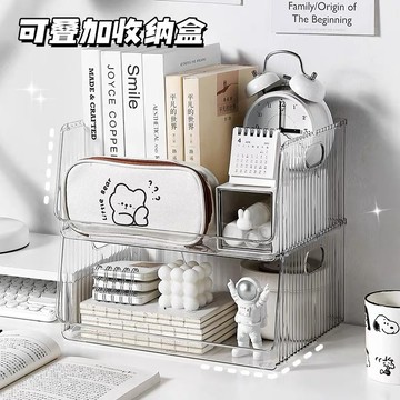 台灣現貨⚡亞克力桌面收納盒 透明收納盒 化妝品收納盒 收納盒 無印風收納筐 護膚品收納盒 置物架 雜物整理 文具收納盒