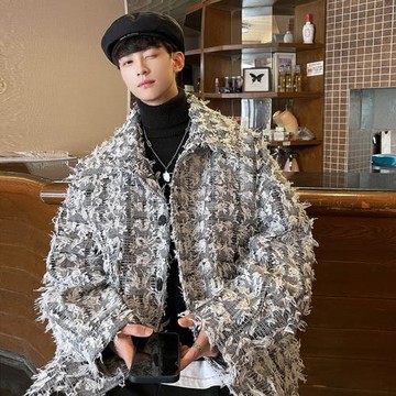 小香風外套男春秋潮牌高級感痞帥男裝夾克青少年美式高街翻領上衣