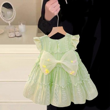 Mini baby🌷女童夏季小飛袖連衣裙兒童女寶寶公主連衣裙薄款夏裝