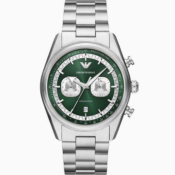 EMPORIO ARMANI Racer 賽車綠計時手錶 寵愛女神 送禮首選-42mm AR11637