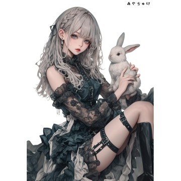 【3 月新品 2】07-095-0200 人物貼紙 動物與少女蕾絲