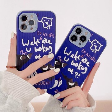 日韓個性藍底英文字母豎紋OPPOR15X手機殼A31創意a95軟realmeX2潮款a83男女F11簡約K9全包A91硅膠a93保護套K3