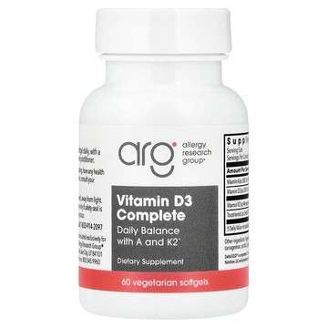 Allergy Research Group, 維生素 D3 多面素食軟膠囊，60 粒
