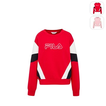 【FILA】女性 長袖圓領T恤-紅色 5TEY-5713-RD