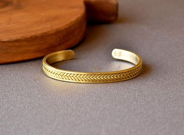 黃銅紋理復古手鐲