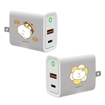 【正版授權】3MONTHS蜜蜂裝悠仔USB3.0+PD20W雙孔充電器