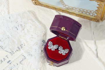 18K金白鑽鑽石耳環