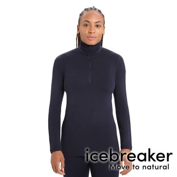 【icebreaker】Tech女羊毛半開襟長袖上衣 BF260『深夜藍』戶外 運動 柔軟 舒適 羊毛 吸濕 排汗 抑味 控溫 104390