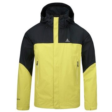男款GORE-TEX 縱橫戶外單件式防水外套/風衣外套/機能外套(A1GTGZ03M黑黃綠/登山外套/防水外套)