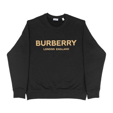 BURBERRY 米色Logo 標誌棉質長袖T-Shirt (黑色) S 81042241