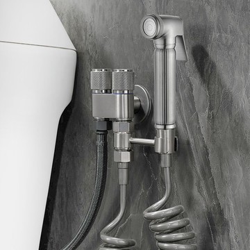 可開發票 雙控角閥馬桶清洗全銅噴槍水龍頭三通伴侶廁所家用一進二出多功能