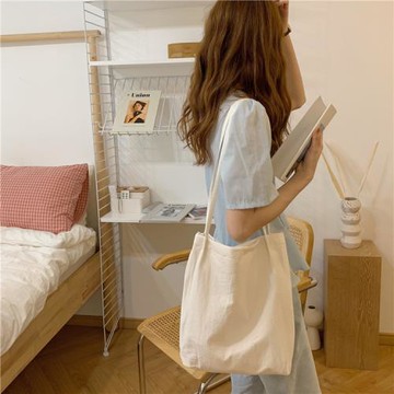 新品森系水洗棉麻壓皺休閑大包包單肩手提背包布袋簡約文藝森女包