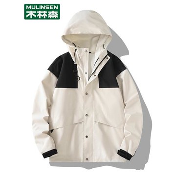 木林森沖鋒衣外套女單層防風防水2023新款秋冬季寬松百搭休閑夾克