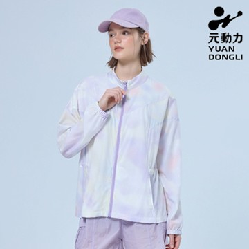 元動力 渲染立體剪裁網眼運動立領外套(紫色；S-L)4242194901