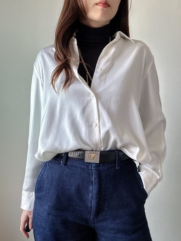 中古正品 Celine 凱旋門扣 真皮腰帶 80cm 意大利製