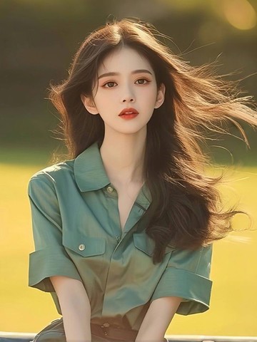 夏季女裝 韓系 氣質穿搭 復古港風 綠色襯衫女 新款夏 漂亮小衫 法式 絕美上衣 小眾設計