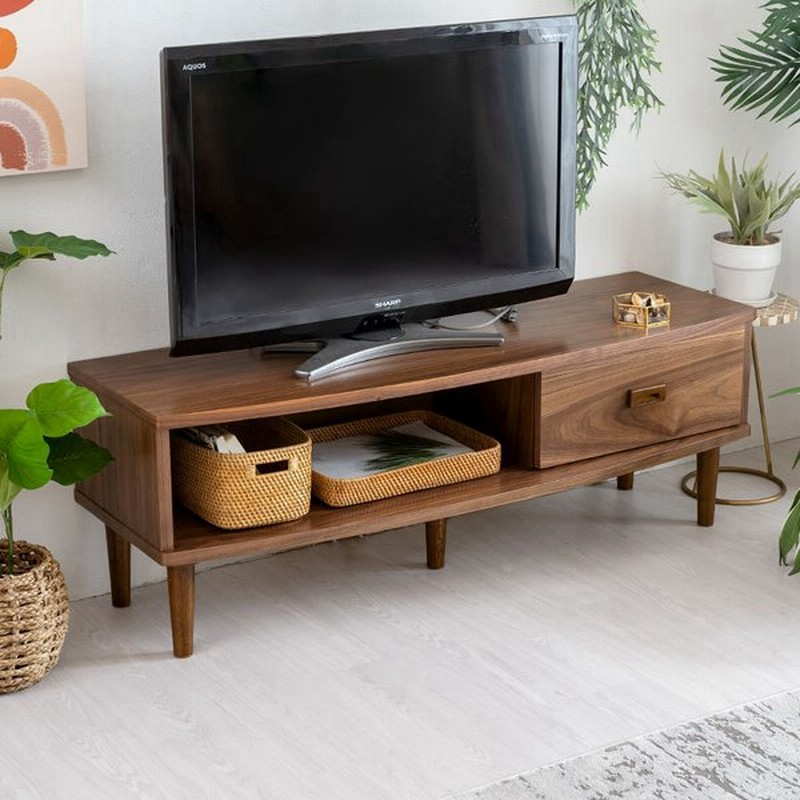 テレビ ボード Tv 台 ラック 1cm 幅 天然木 ウォルナット ウォールナット 材 ロー 収納 引き出し付 家具 北欧 おしゃれ リゾート おうち時間 西海岸 通販 Lineポイント最大0 5 Get Lineショッピング
