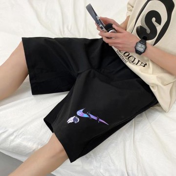 冰絲短褲男夏季薄款潮流外穿休閑5五分褲子潮牌大碼寬松運動馬褲