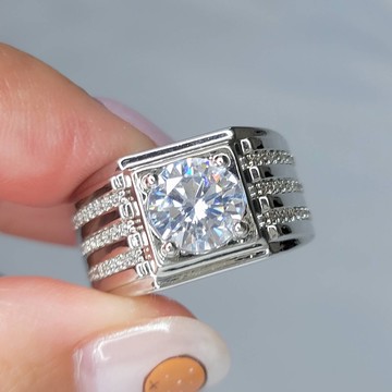 隔日到貨 福爾摩斯 2克拉 莫桑鑚 八心八箭 低調奢華 戒指 可調式戒圍 A423