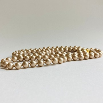 仿玻璃珍珠 2Way 全結項鍊 / 8mm 約 100cm / 沙色 / G / made in japan