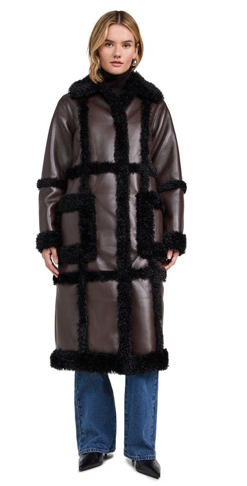 STAND STUDIO Patrice Coat Dark Brown/Black 34