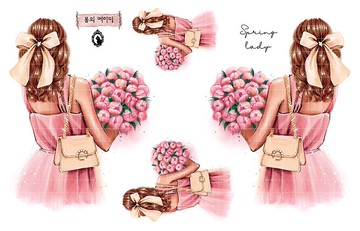 Spring Lady - 紙 / PET (藍獅子) (suyeon) 人物貼紙 女孩貼紙