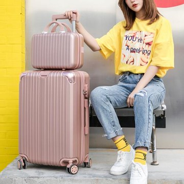 24寸萬向輪子母登機男女拉桿箱