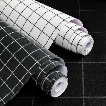 墻紙自粘簡約ins格子墻貼臥室寢室宿舍壁紙家具翻新防水桌面貼紙