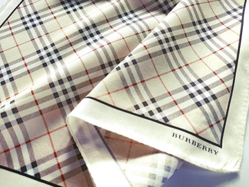 Burberry 復古手帕 口袋巾 米色格紋 20 x 20 英吋