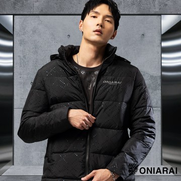 【新年現搶↘外套驚喜價㊣】黑標-闇光滿版油亮印絲棉外套(黑) - BLUE WAY 鬼洗い