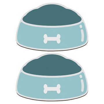 毛皇上 造型硅藻泥地墊 60 x 40cm  藍色造型碗  2個