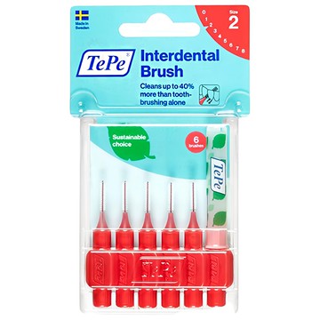 TePe 緹碧 I型普通刷毛牙間刷，柔軟不刺激牙齦，有效去除牙縫牙菌斑，舒適好抓握，Set 6入  0.5mm  1盒