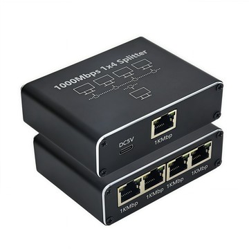一進四出 1KMbps網路線RJ45分配器1分4延長轉接器